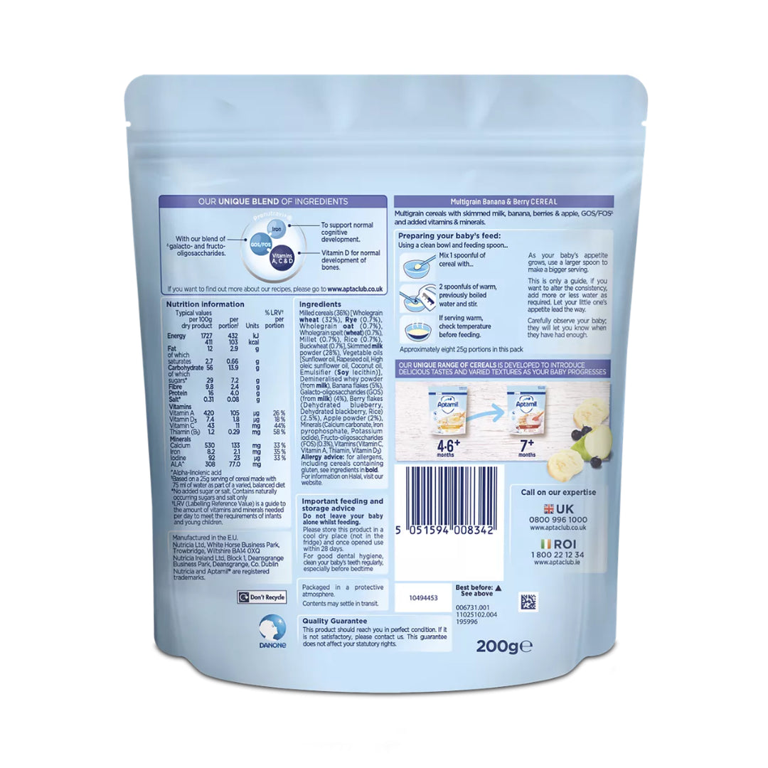 Aptamil Multigrain Banana and Berry Cereal (7+ Months) (200g)
