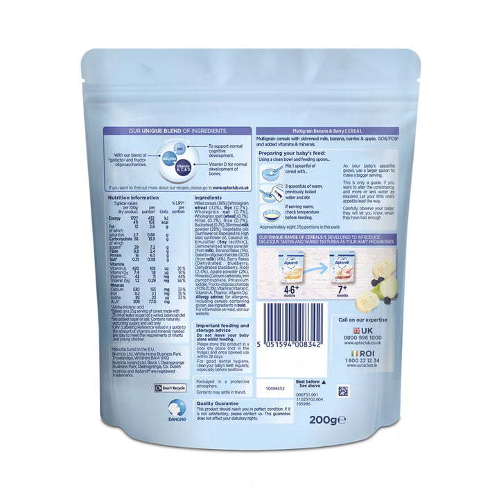 Aptamil Multigrain Banana and Berry Cereal (7+ Months) (200g)