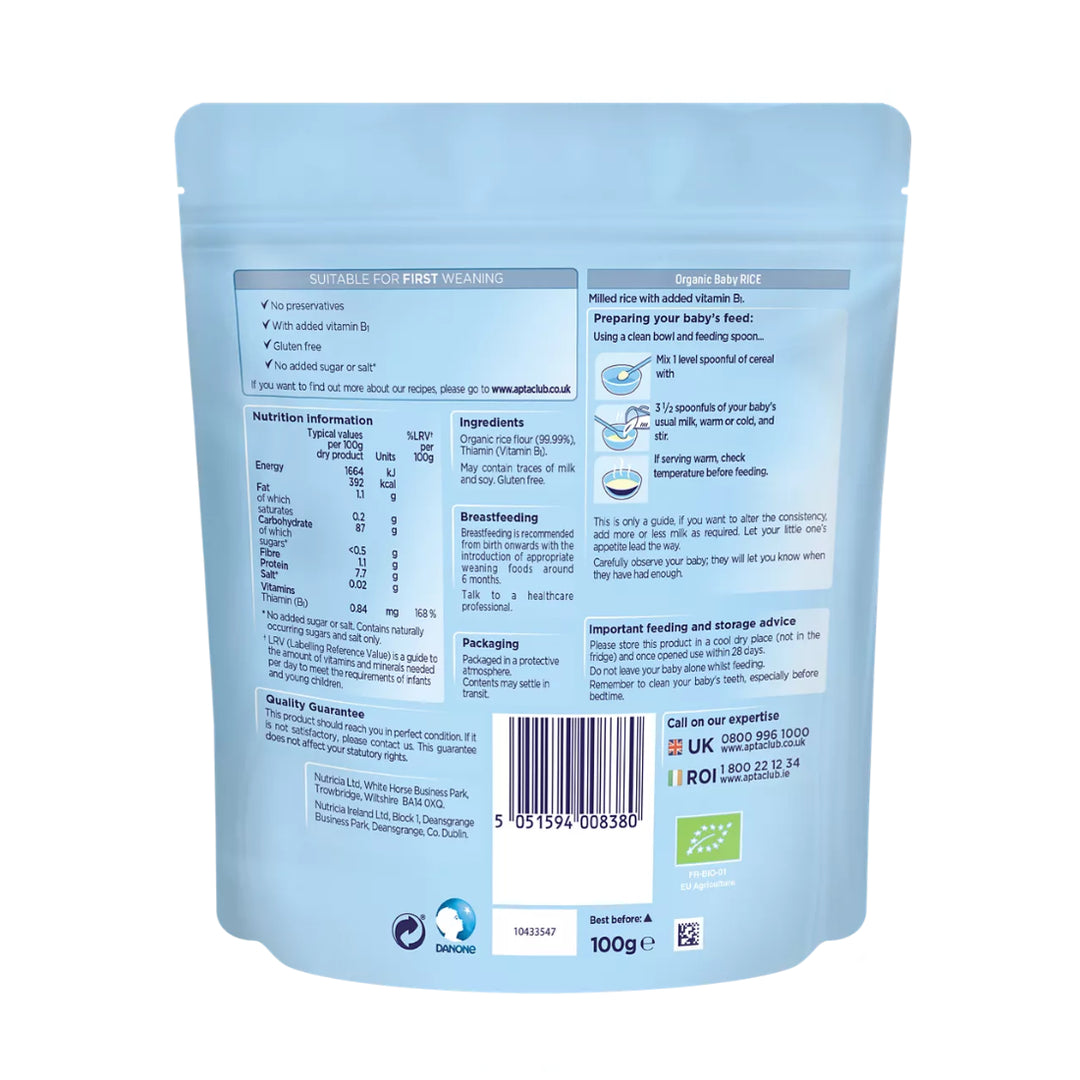 Aptamil Organic Baby Rice (4-6+ Months) (100g)