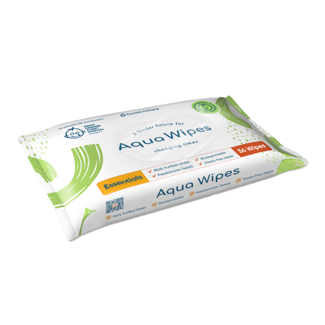 Aqua Wipes Essentials 99.6% Purified Water Baby Wipes (56 pcs)