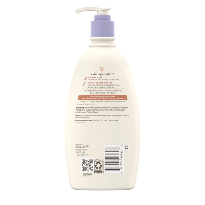Aveeno Baby Calming Comfort Lotion with Natural Oat Extract + Lavender Scent (532ml)