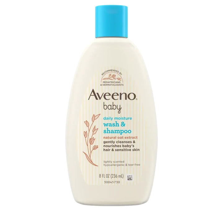 Aveeno Baby Daily Moisture Wash & Shampoo with Natural Oat Extract (236ml)