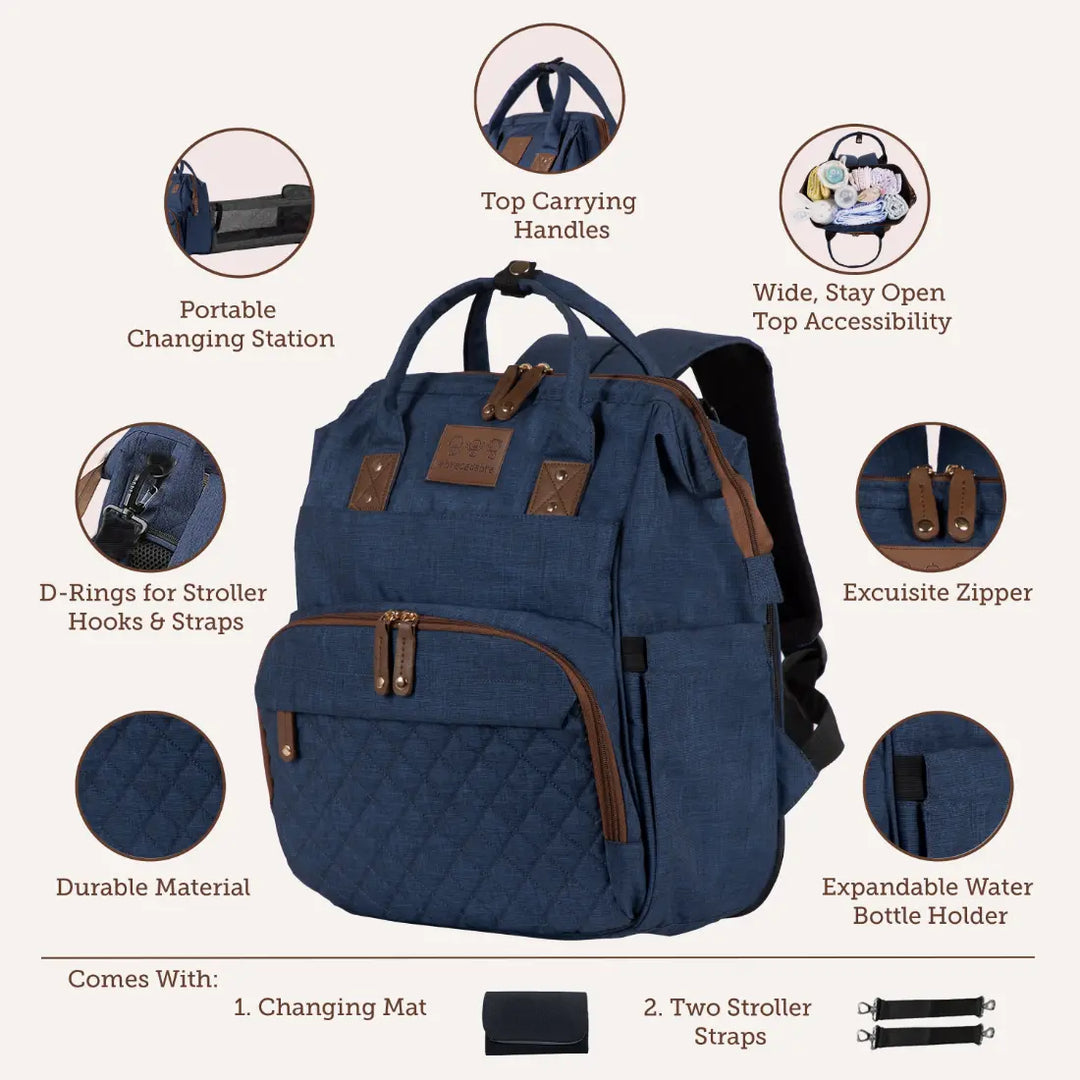 Abracadabra Diaper Bag With Changing Station - Blue