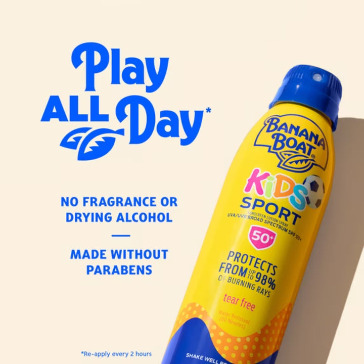Banana Boat Kids Sport Sunscreen Spray SPF 50+ (170g)