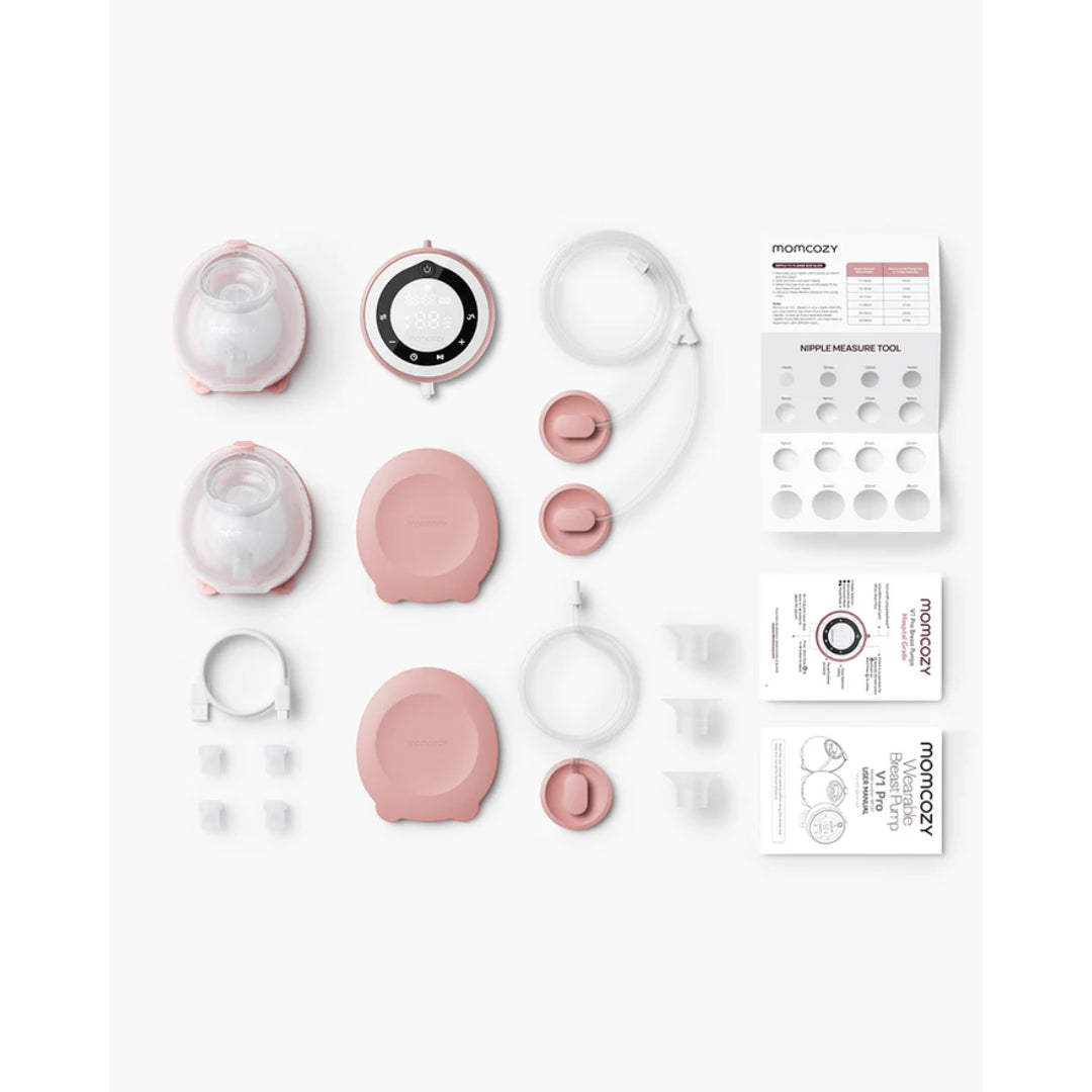 momcozy V1 Pro Hospital-Grade Wearable Electric Breast Pump (Cozy Red)