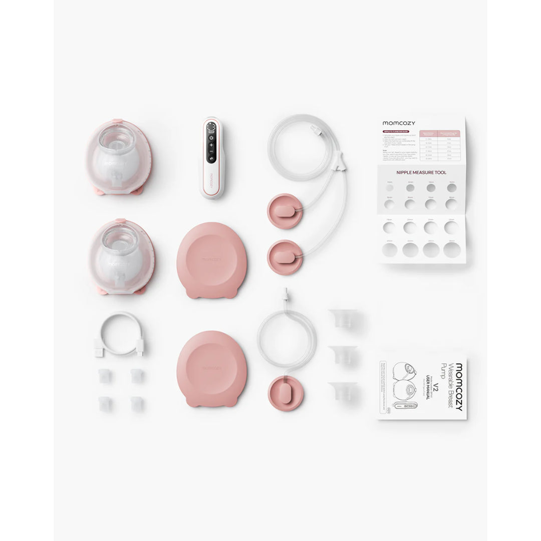 momcozy V2 Pro Hospital-Grade Double Wearable Breast Pump (Cozy Red)