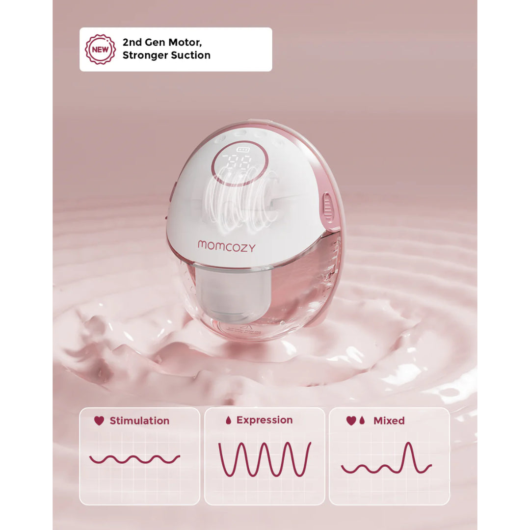 momcozy M6 Wearable Single Electric Breast Pump (Cozy Red)