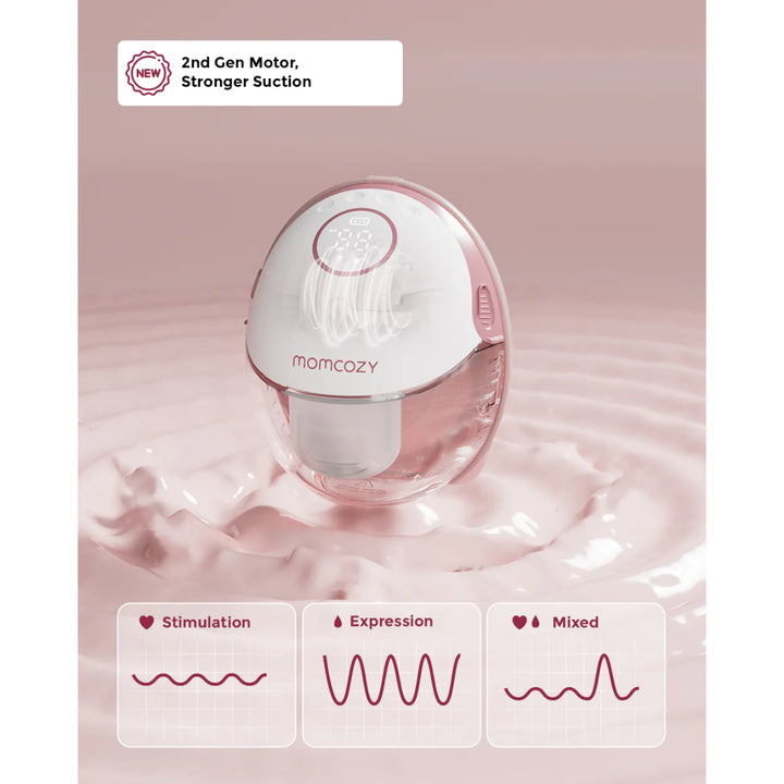 momcozy M6 Wearable Single Electric Breast Pump (Cozy Red)