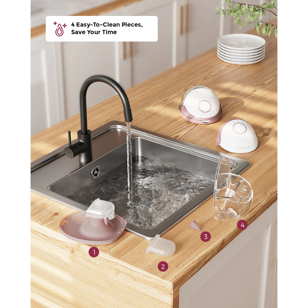 momcozy M6 Wearable Single Electric Breast Pump (Cozy Red)