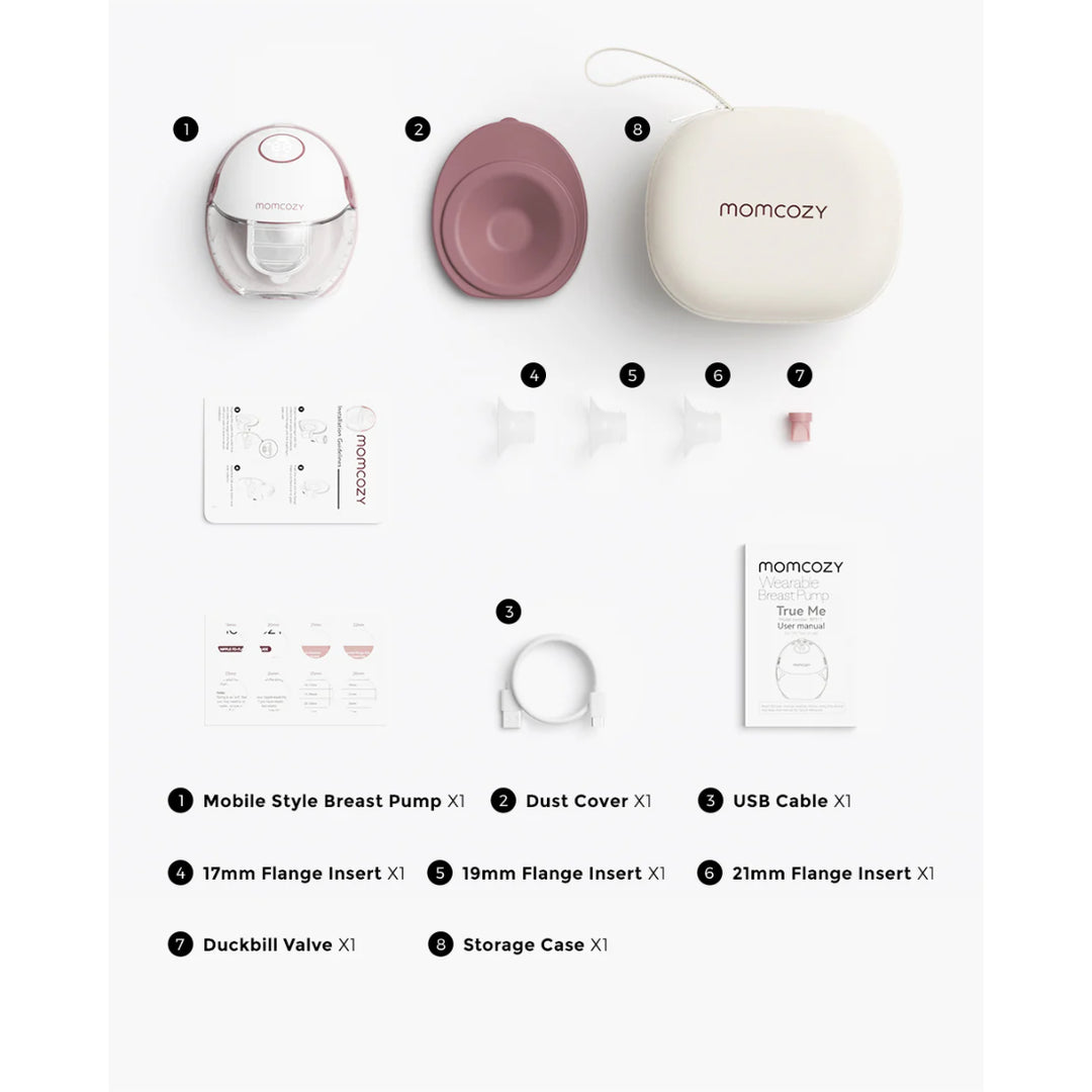 momcozy M6 Wearable Single Electric Breast Pump (Cozy Red)