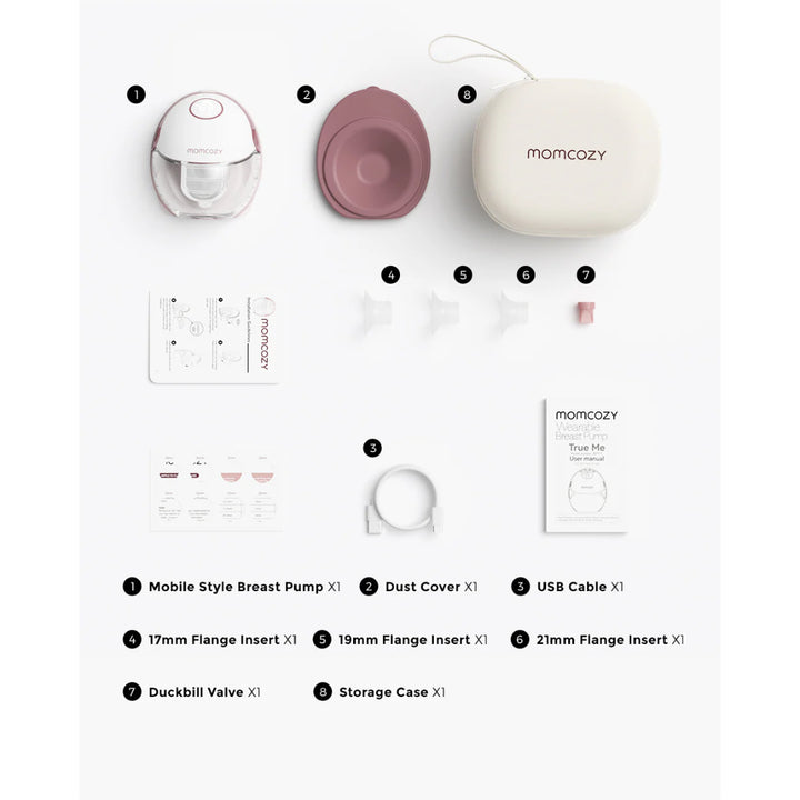 momcozy M6 Wearable Single Electric Breast Pump (Cozy Red)
