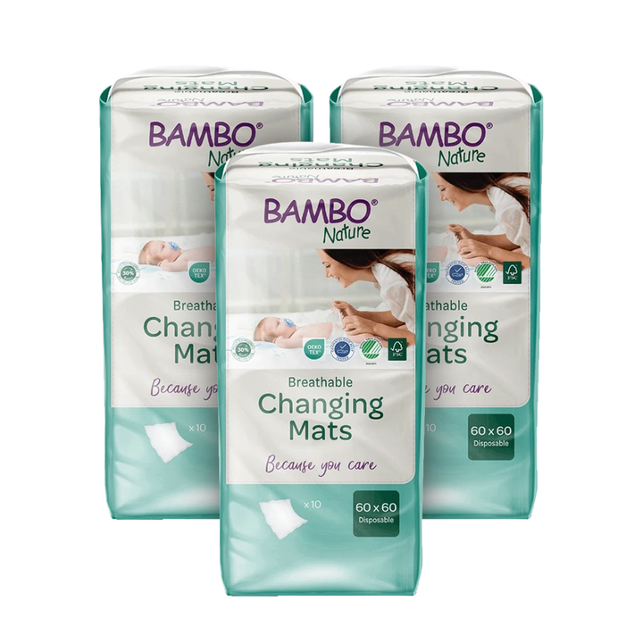 Bambo Nature Disposable Changing Mats (60×60 cm) (10 pcs)