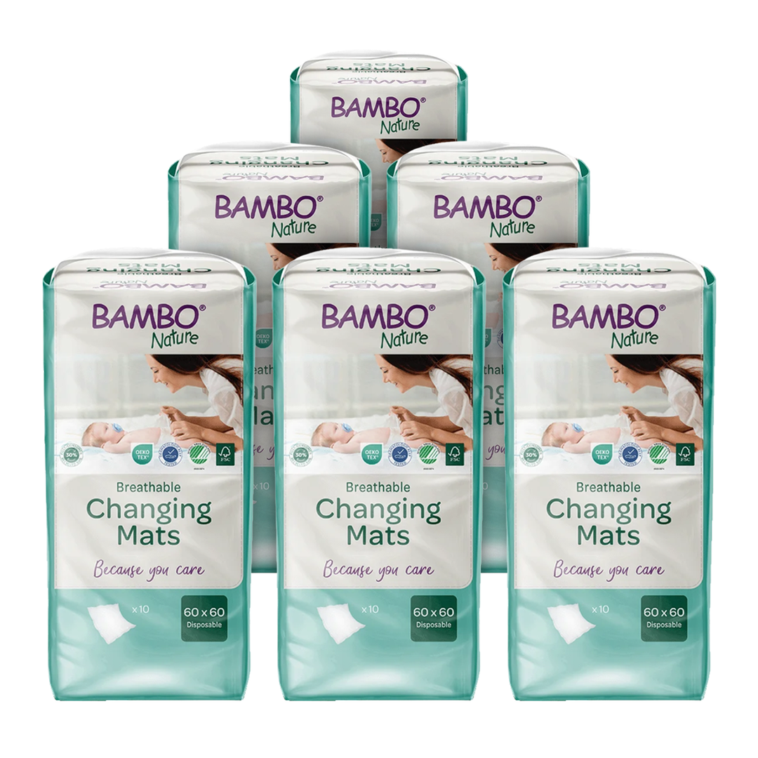 Bambo Nature Disposable Changing Mats (60×60 cm) (10 pcs)