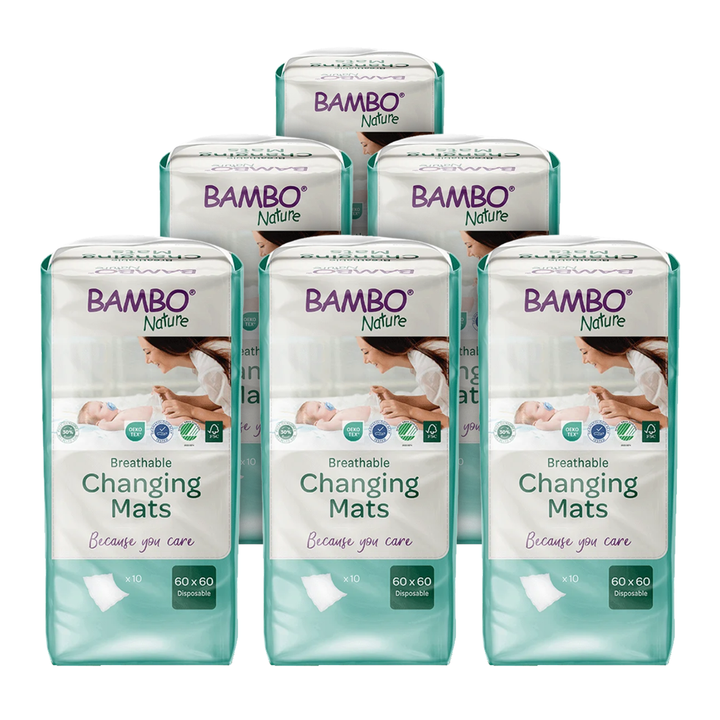 Bambo Nature Disposable Changing Mats (60×60 cm) (10 pcs)
