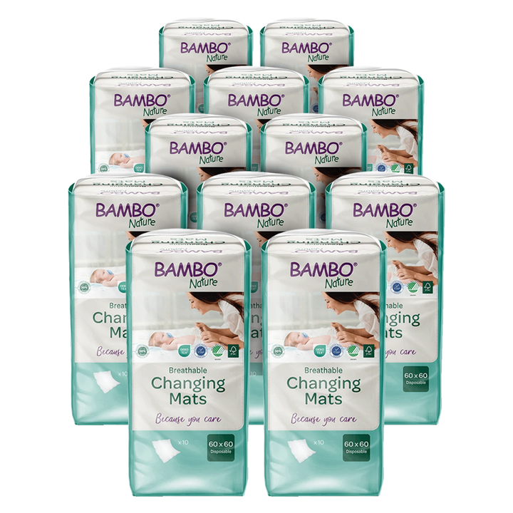 Bambo Nature Disposable Changing Mats (60×60 cm) (10 pcs)