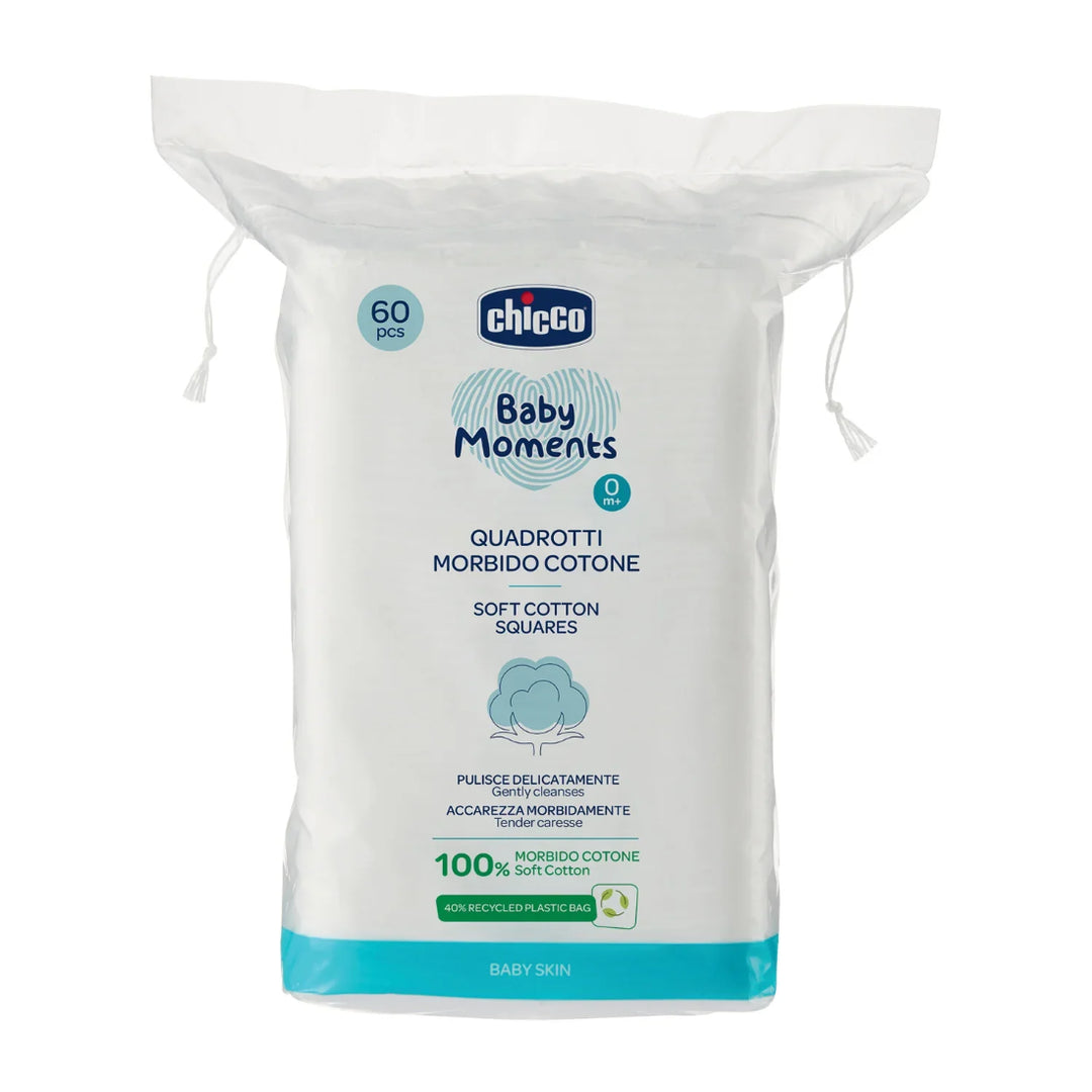Chicco Baby Moments 100% Soft Cotton Squares (60pcs)