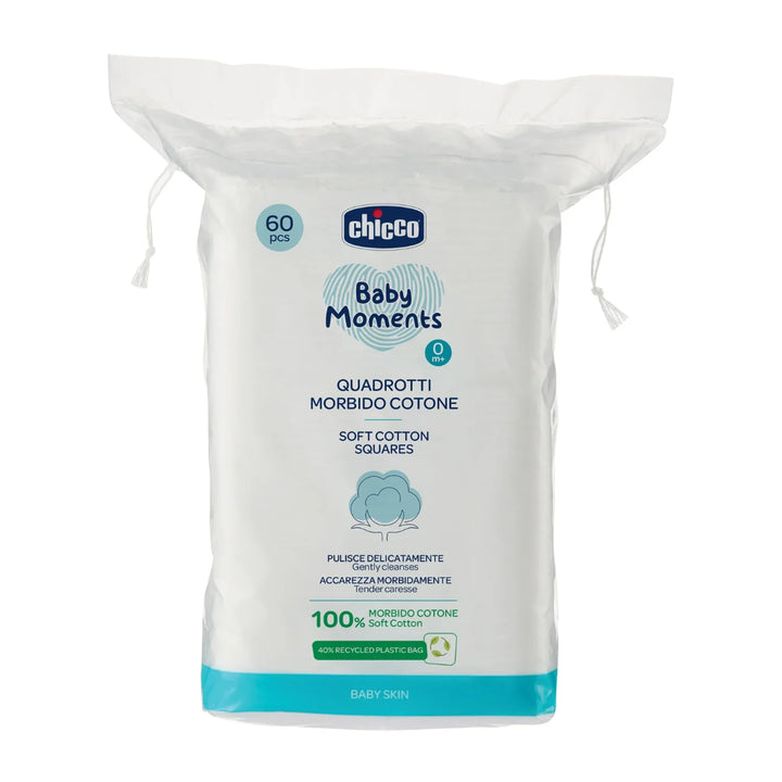 Chicco Baby Moments 100% Soft Cotton Squares (60pcs)