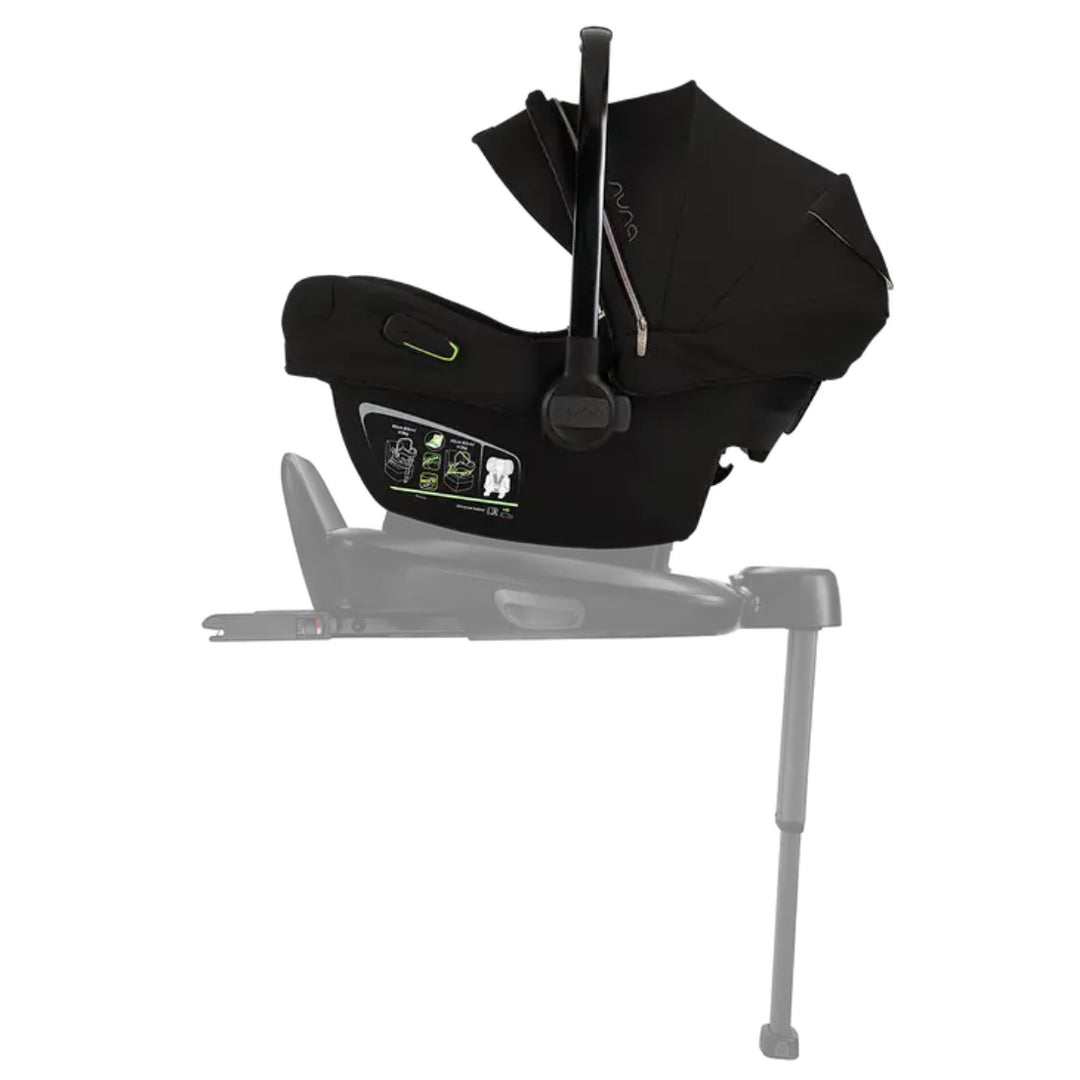 Nuna pipa™ next infant car seat installed on a compatible Nuna base