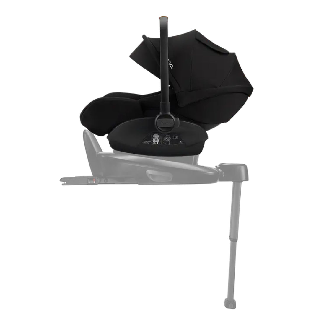 Nuna arra™ next infant car seat installed on a compatible Nuna BASE™ next