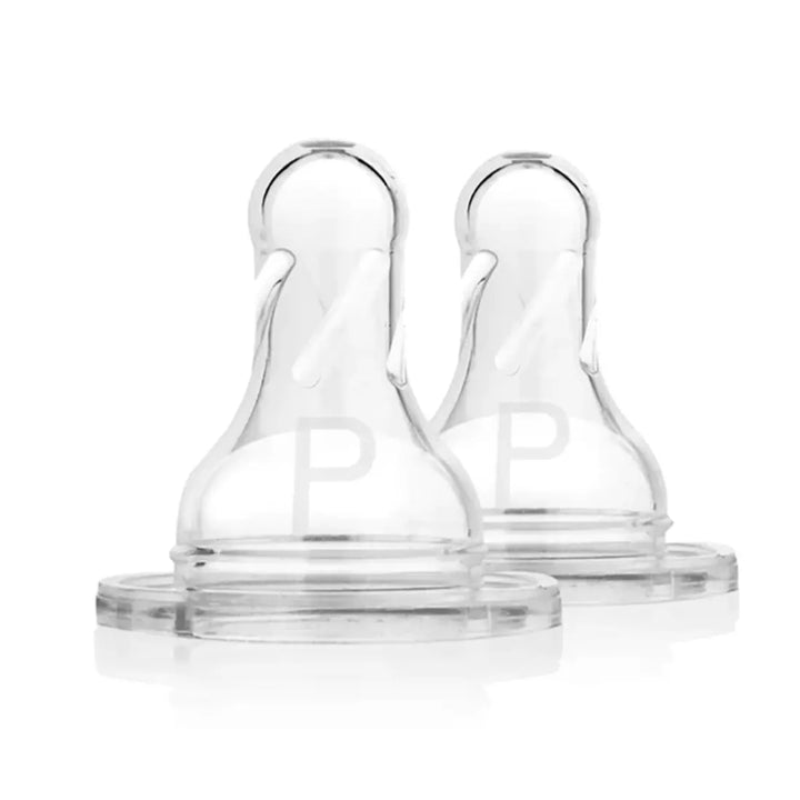 Dr. Brown's Preemie Flow Silicone Narrow Nipple 2 Pack (Transparent)