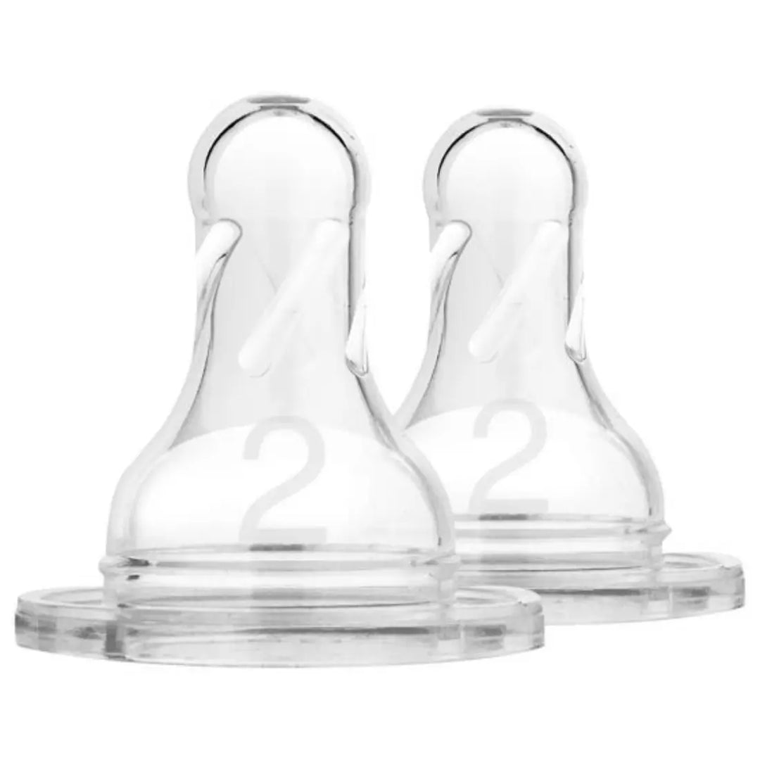 Dr. Brown's Level 2 Silicone Narrow Nipple 2 Pack (Transparent)