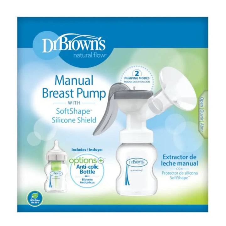 Dr. Brown's Manual Breast Pump With Silicone Shield (Transparent)