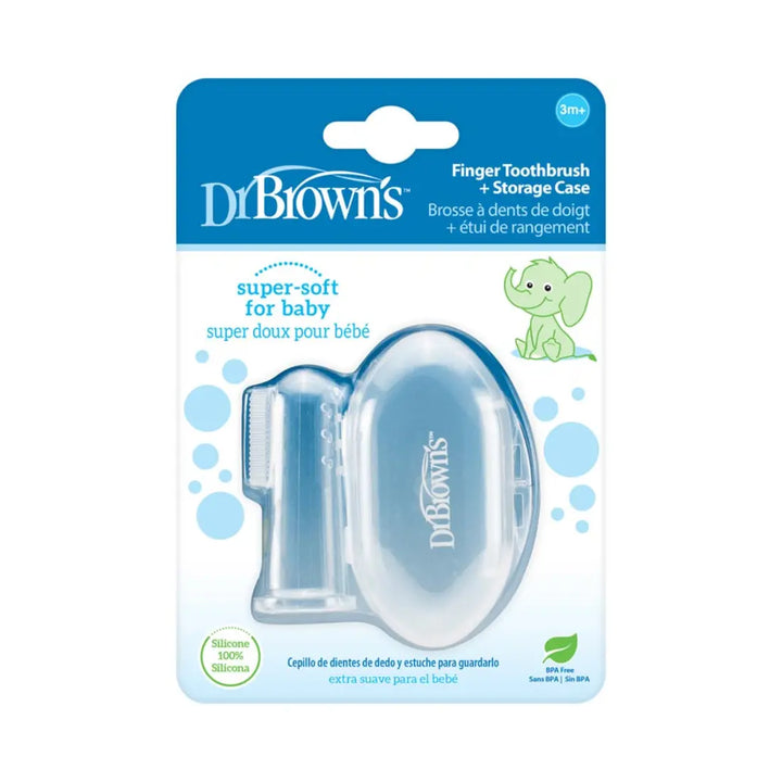 Dr. Brown's Silicone Finger Toothbrush With Case (Transparent)