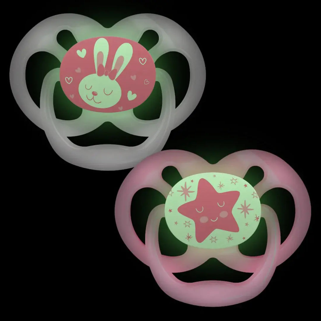 Dr. Brown's Advantage Pacifiers Stage 2 Glow In The Dark Pack Of 2 (Pink)