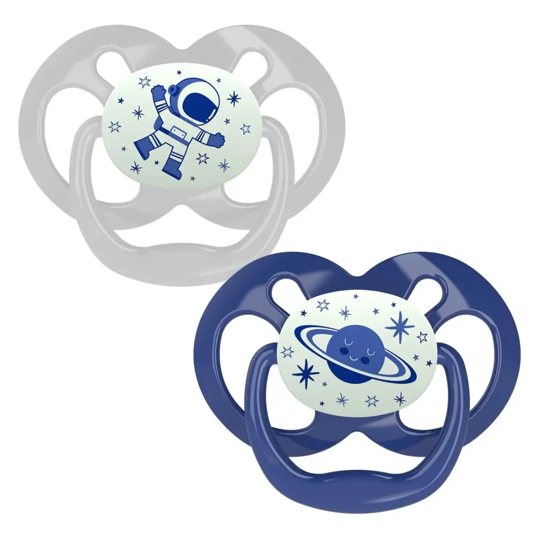 Dr. Brown's Advantage Pacifiers Stage 2 Glow In The Dark Pack Of 2 (Blue)