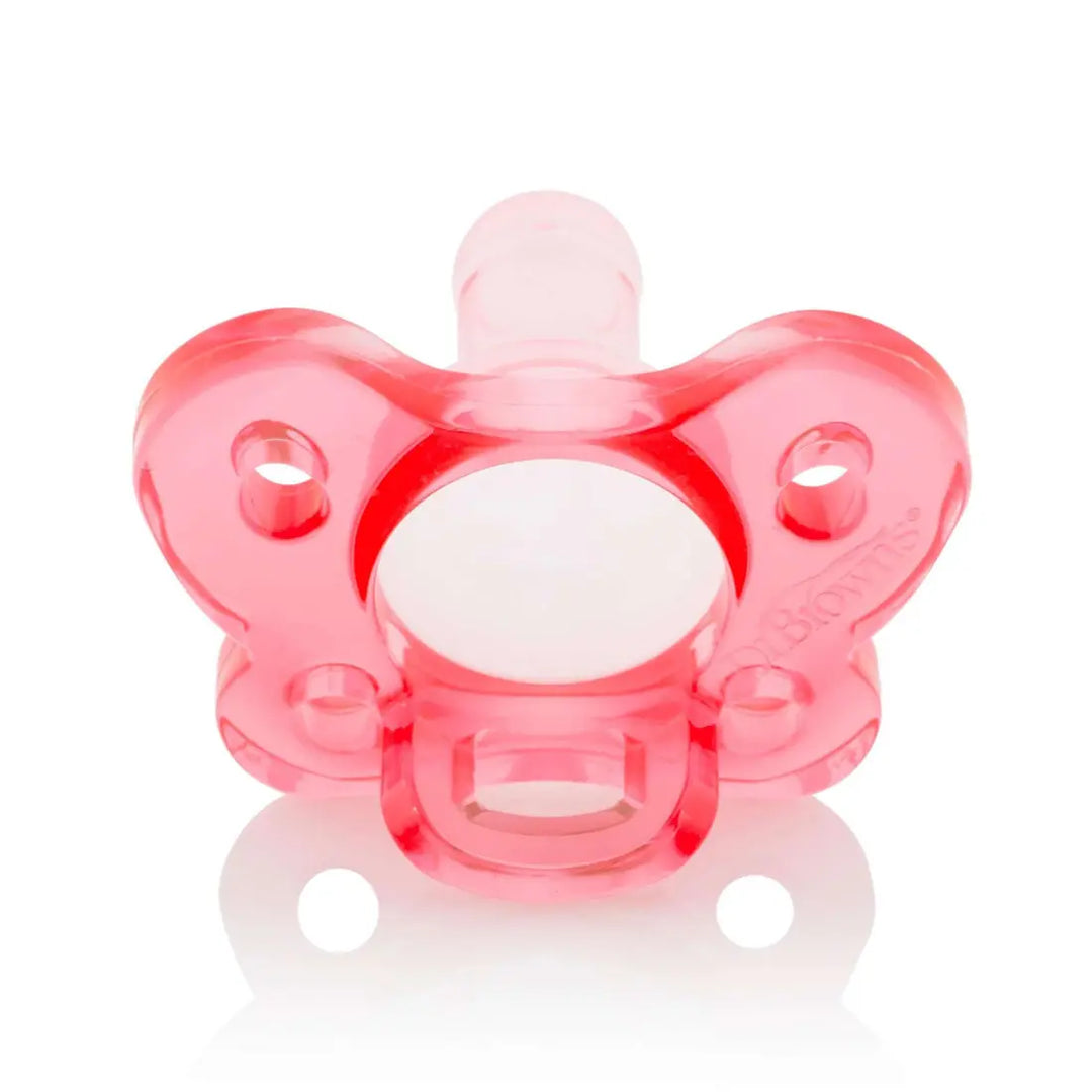 Dr. Brown's Happy Paci Silicone One-Piece Soother 0-6M (Pink)