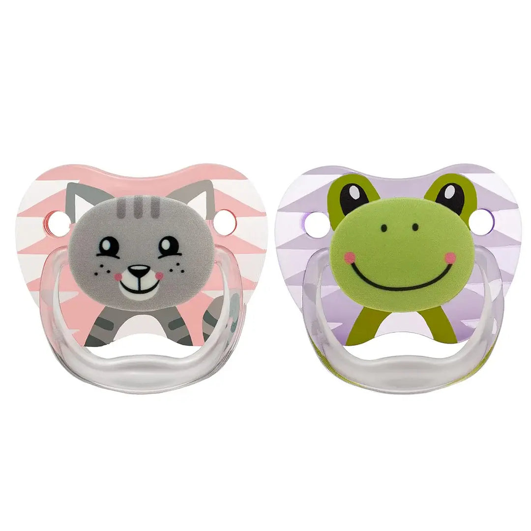 Dr. Brown's Prevent Printed Shield Soother - Stage 1 Pack Of 2 (Pink & Gray)