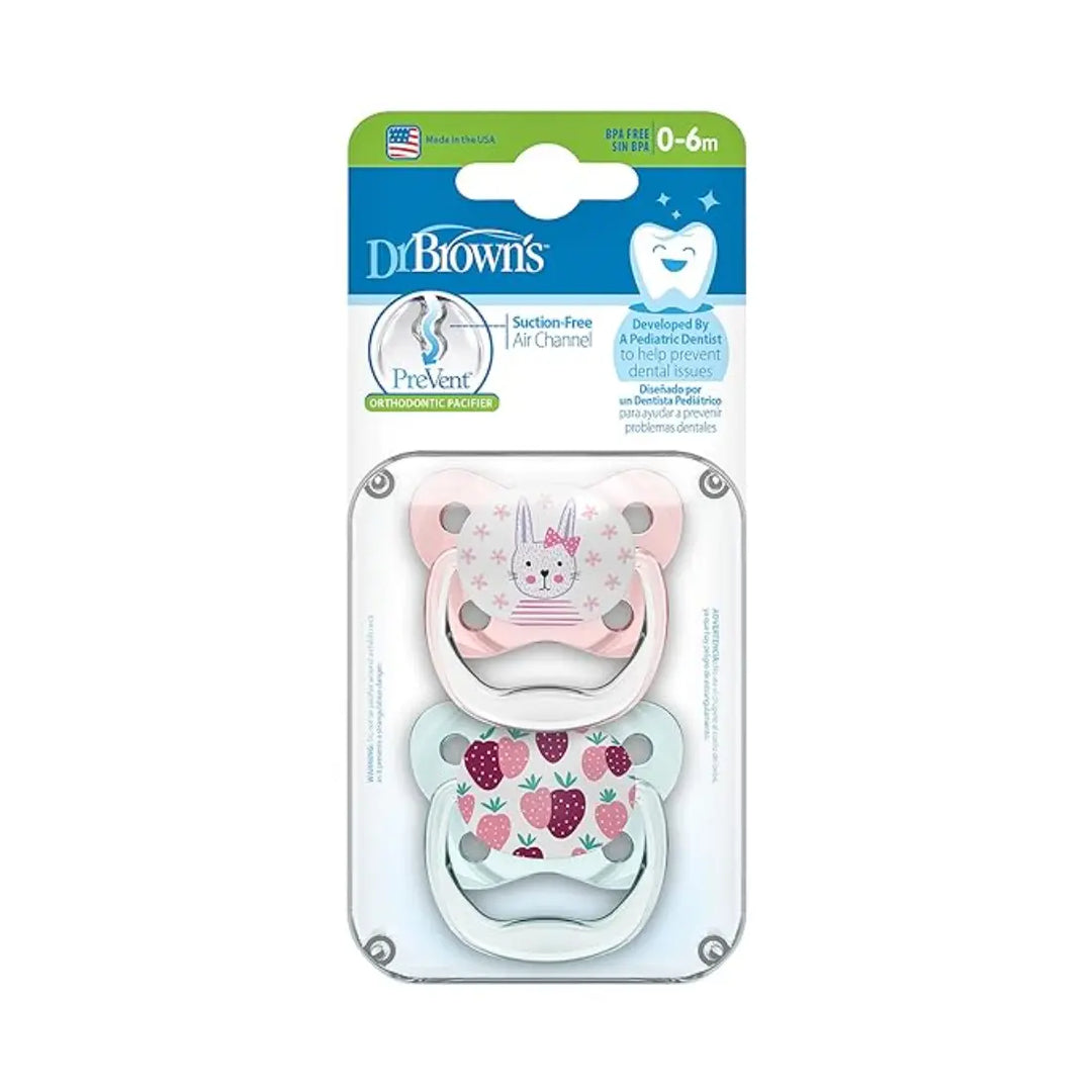 Dr. Brown's Prevent Butterfly Soother - (Stage 1) 2 Pack (Pink)