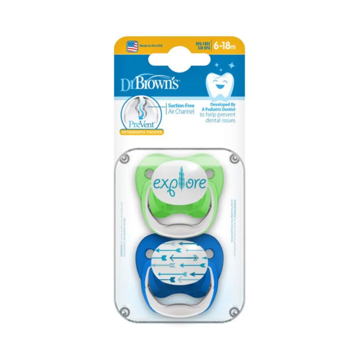 Dr. Brown's Prevent Butterfly Soother - (Stage 2) 2 Pack (Blue)