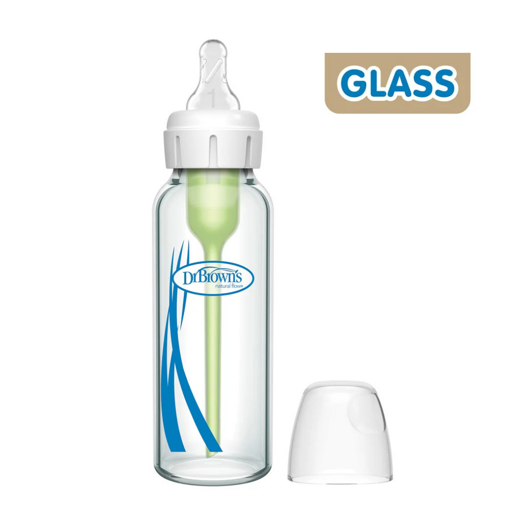 Dr. Brown's Natural Flow Anti-Colic Options+ Narrow Glass Bottle 8 oz/250 ml