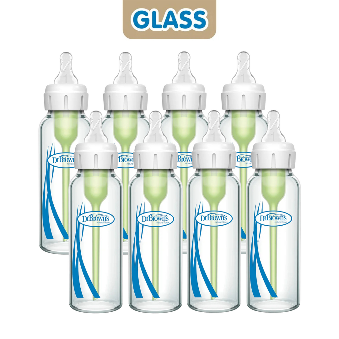 Dr. Brown's Natural Flow Anti-Colic Options+ Narrow Glass Bottle 8 oz/250 ml
