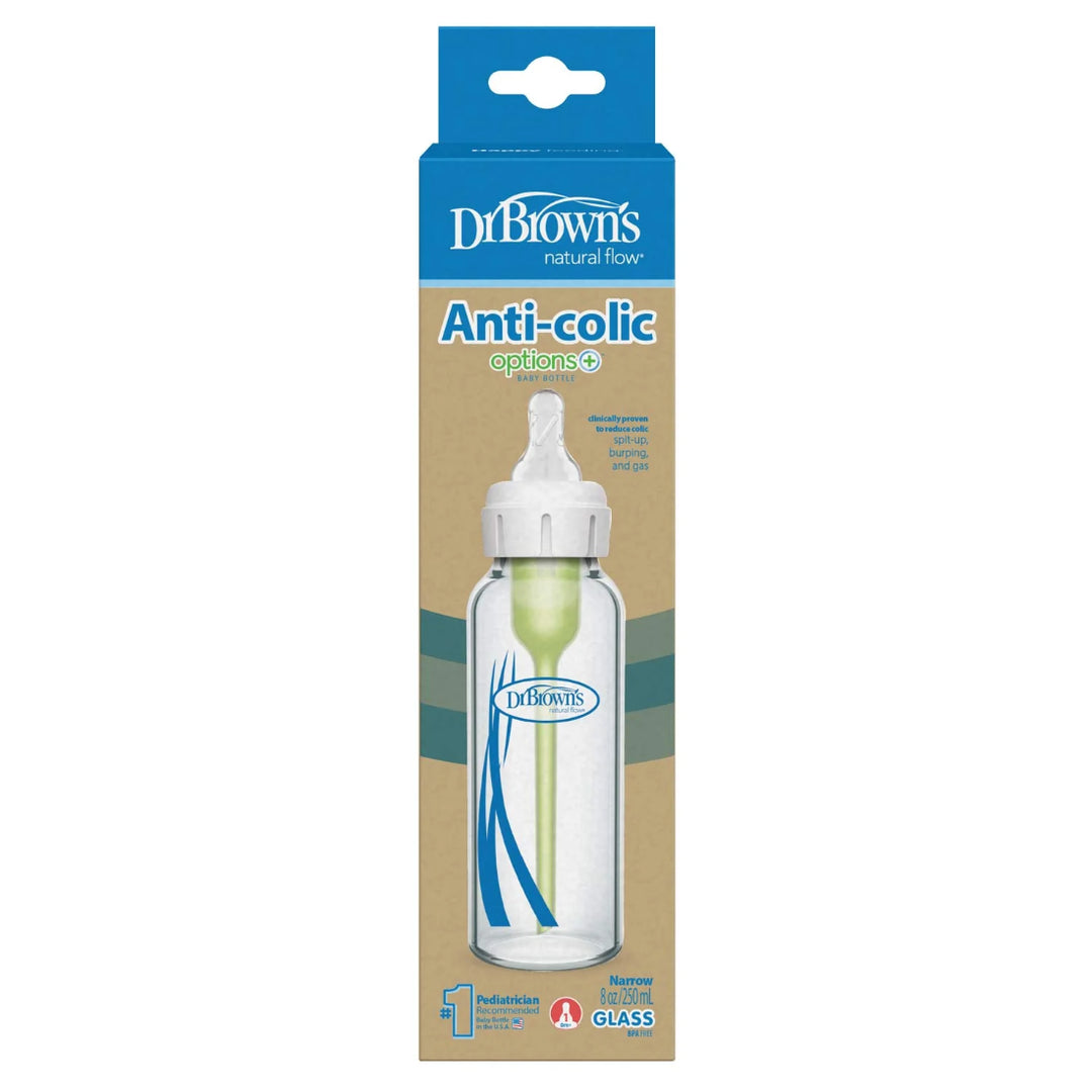 Dr. Brown's Natural Flow Anti-Colic Options+ Narrow Glass Bottle 8 oz/250 ml