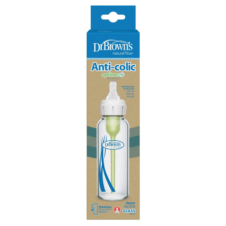 Dr. Brown's Natural Flow Anti-Colic Options+ Narrow Glass Bottle 8 oz/250 ml