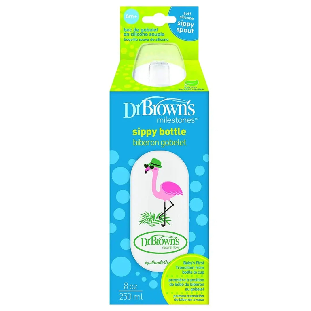 Dr. Brown's Narrow Sippy Spout Bottle (Flamingo)