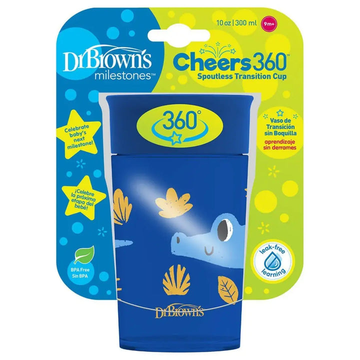 Dr. Brown's Smooth Wall Cheers360 Cup 10 oz/300 ml (Blue Deco)