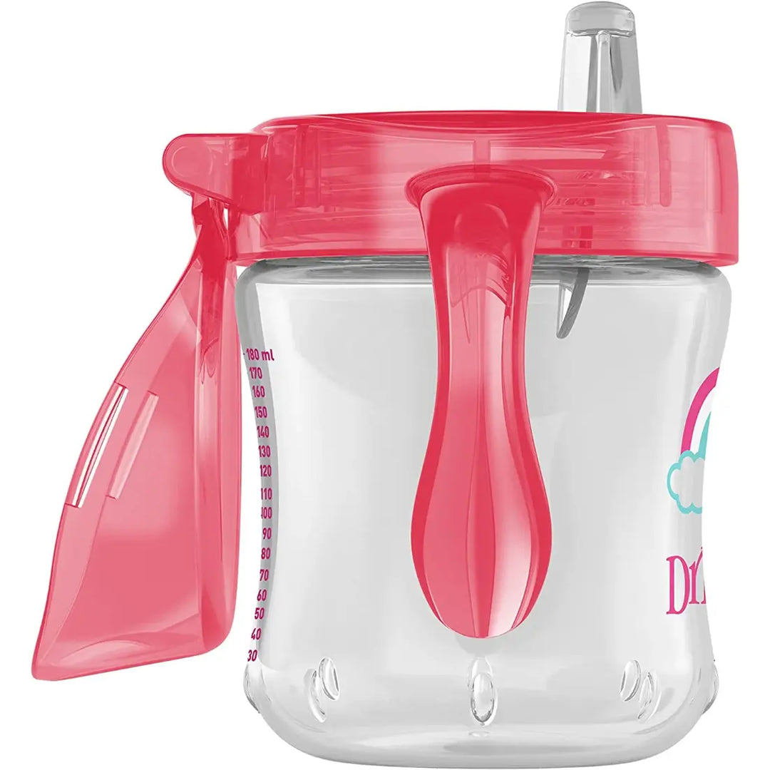 Dr. Brown's Soft-Spout Transition Cup W/ Handles (Pink Deco)