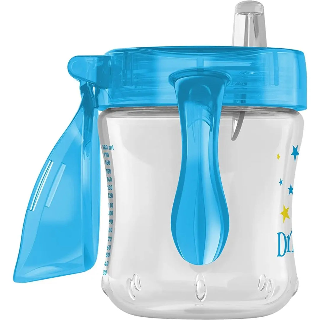 Dr. Brown's Soft-Spout Transition Cup W/ Handles (Blue Deco)