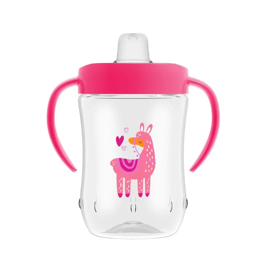 Dr. Brown's Soft-Spout Toddler Cup W/ Handles (Pink Llama Deco)