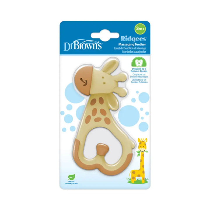 Dr. Brown's Ridgees Giraffe Massaging Teether (Beige Brown)