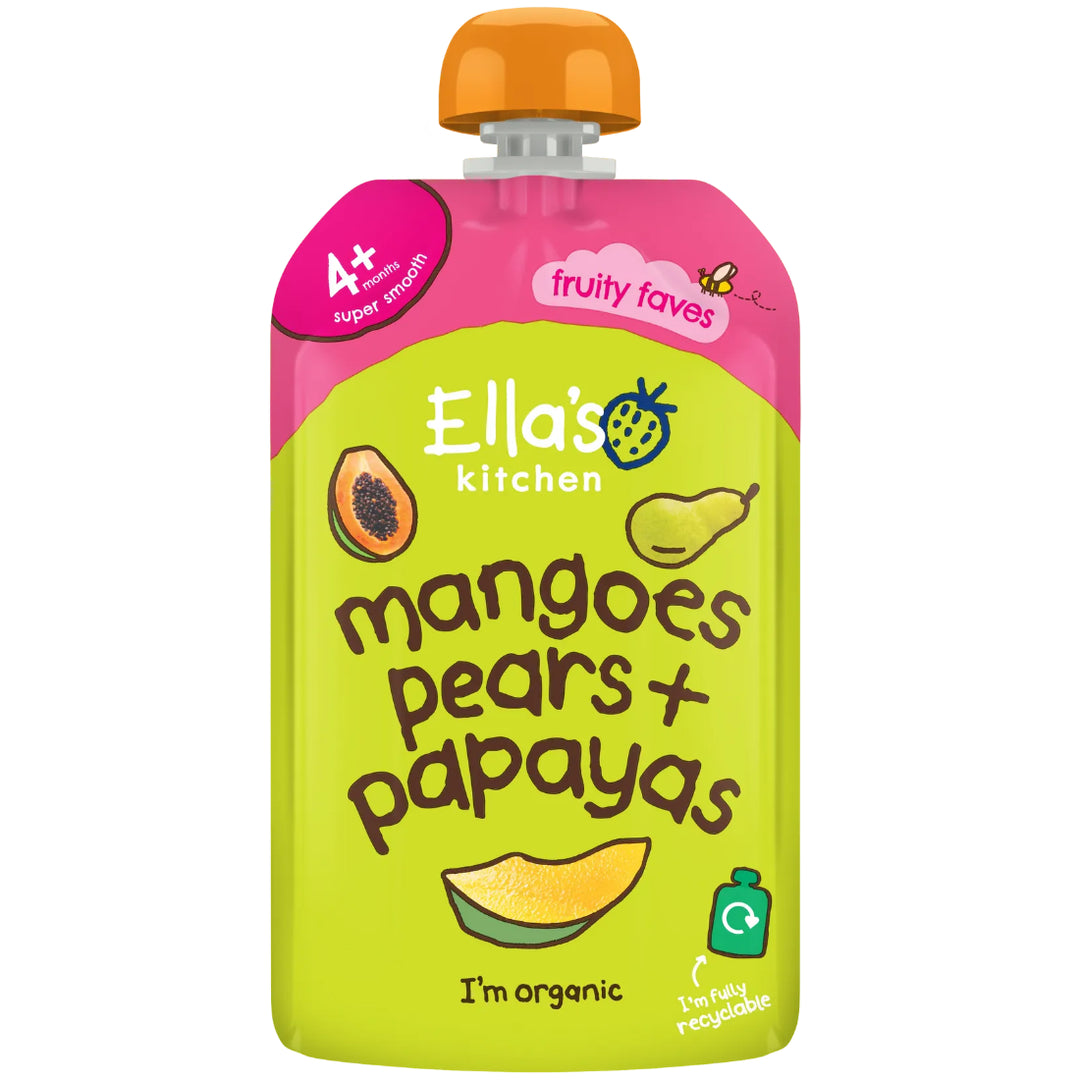 Ella's Kitchen Puree Mangoes, Pears + Papayas (120g)