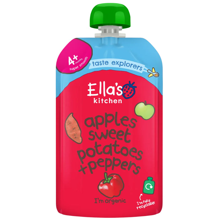 Ella's Kitchen Puree Apples, Sweet Potatoes + Peppers (120g)