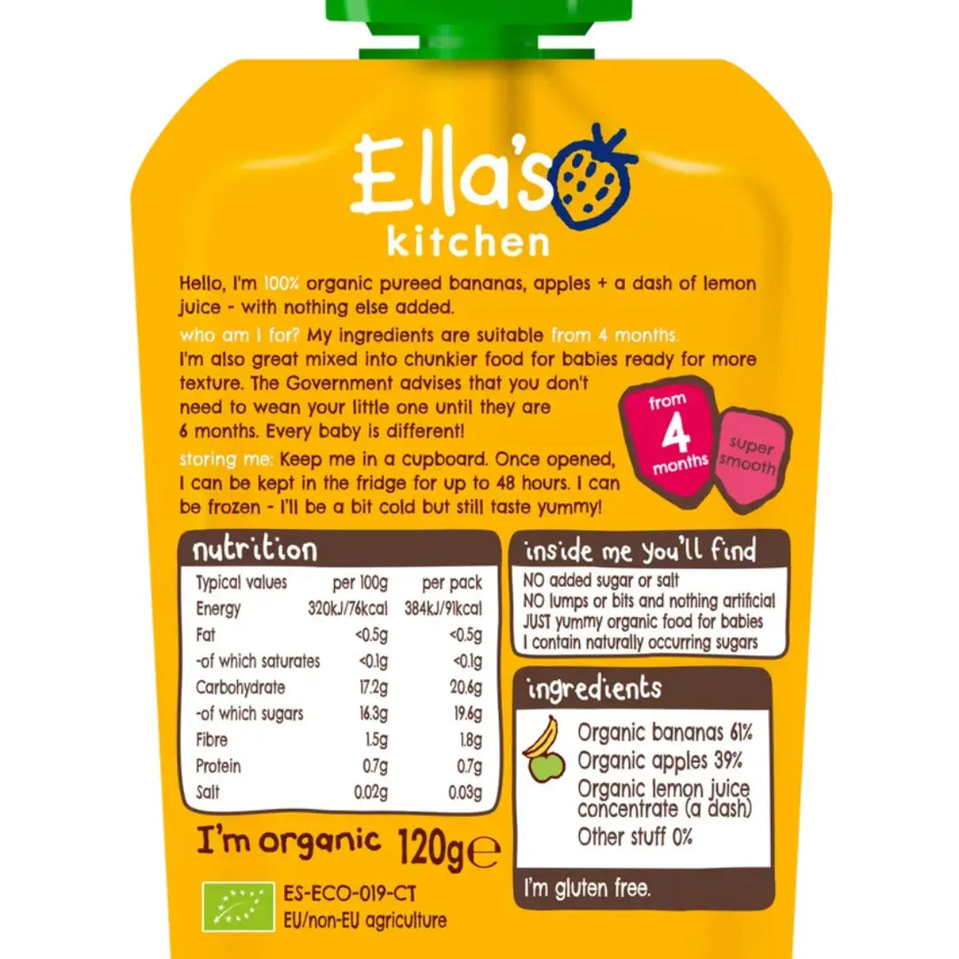 Ella's Kitchen Puree Bananas + Apples (120g)