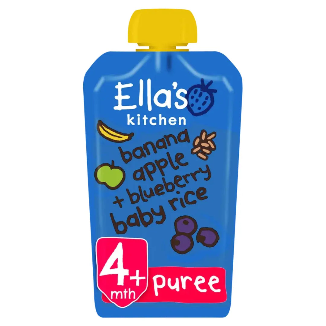 Ella's Kitchen Puree Banana, Apple + Blueberry Baby Rice (100g)