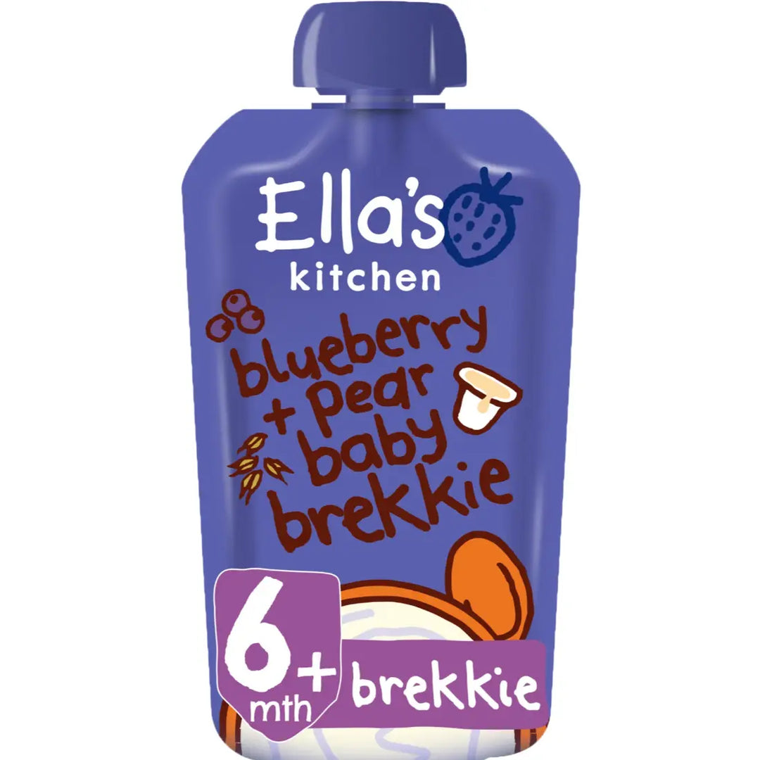 Ella's Kitchen Puree Blueberry + Pear Baby Brekkie (100g)