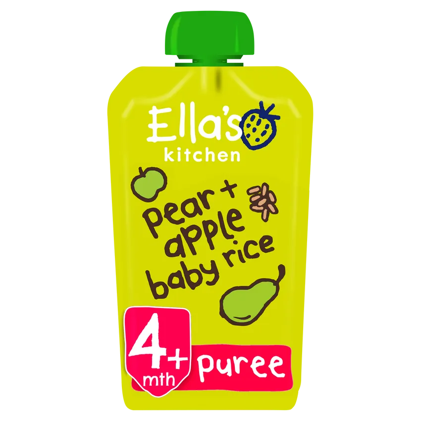 Ella's Kitchen Puree Pears + Apple Baby Rice (120g)