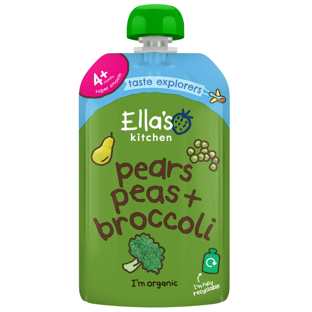 Ella's Kitchen Puree Pears, Peas + Broccoli (120g)